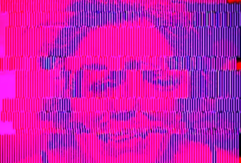 Woman being ripped apart by photo distortion