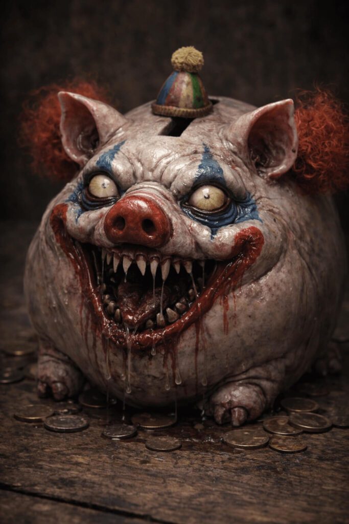 scary piggy bank
