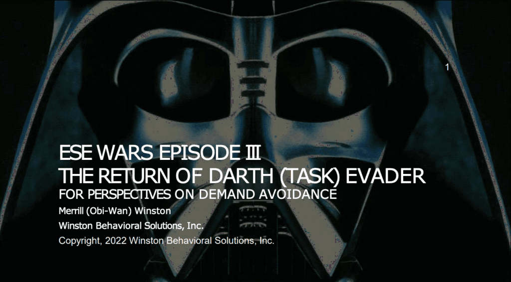 screencap from the presentation cover showing Darth Vader