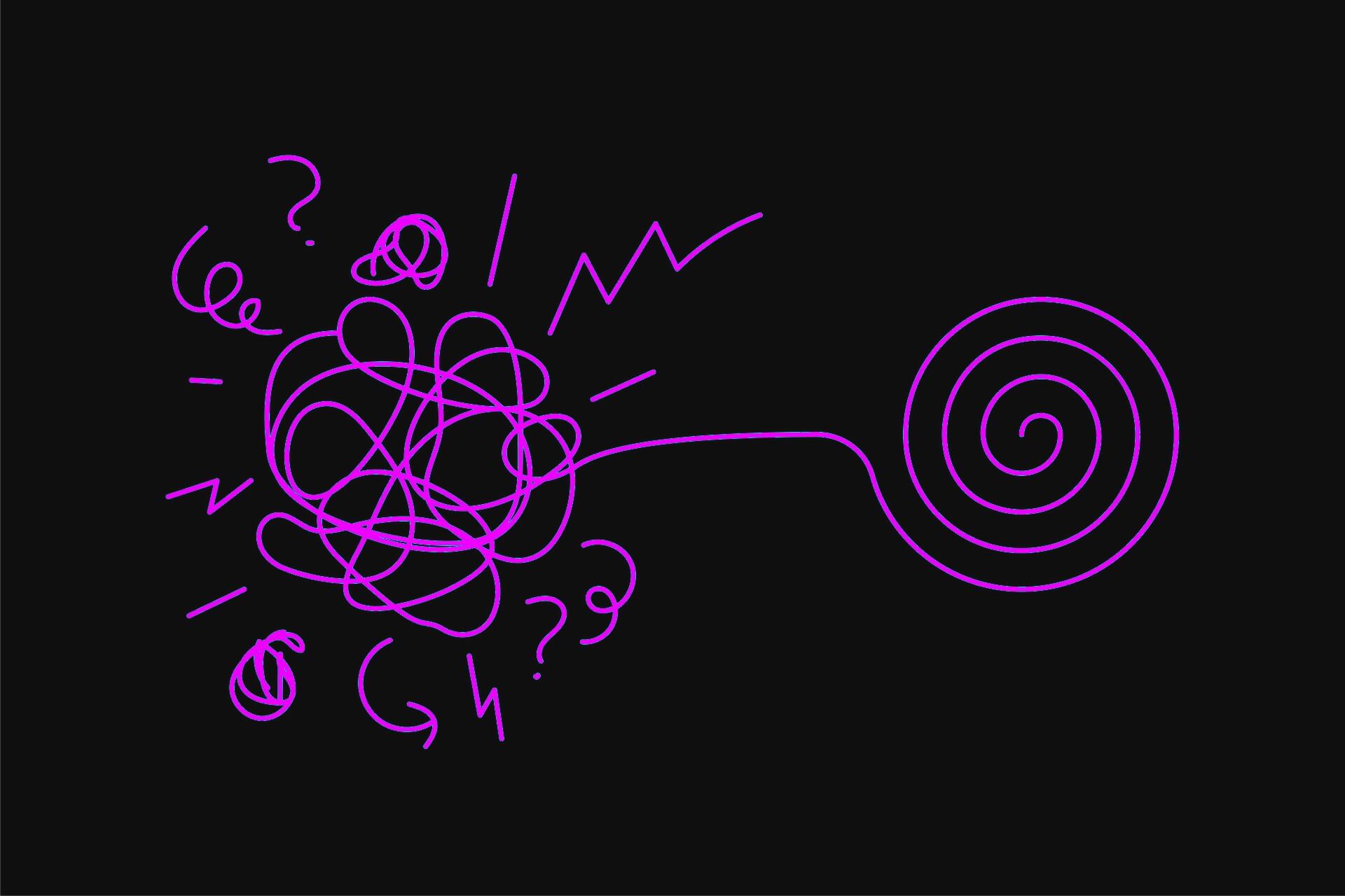 confused lines become organised swirl